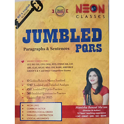 Neon Classes Jumbled PQRS Paragraphs Sentences By Manisha Bansal For CAT,SSC,BANK,CDS 2023 Bilingual Edition