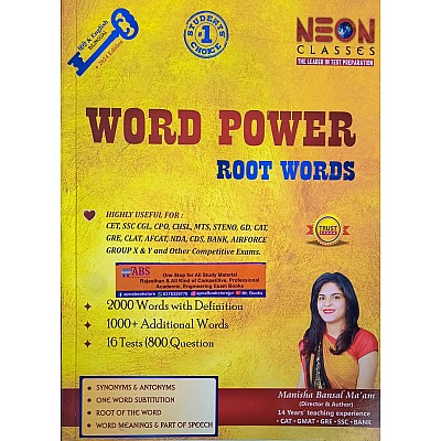 Neon Classes Word Power Root Words Bilingual 2024 Edition By Manisha Bansal For SSC and Other Exams