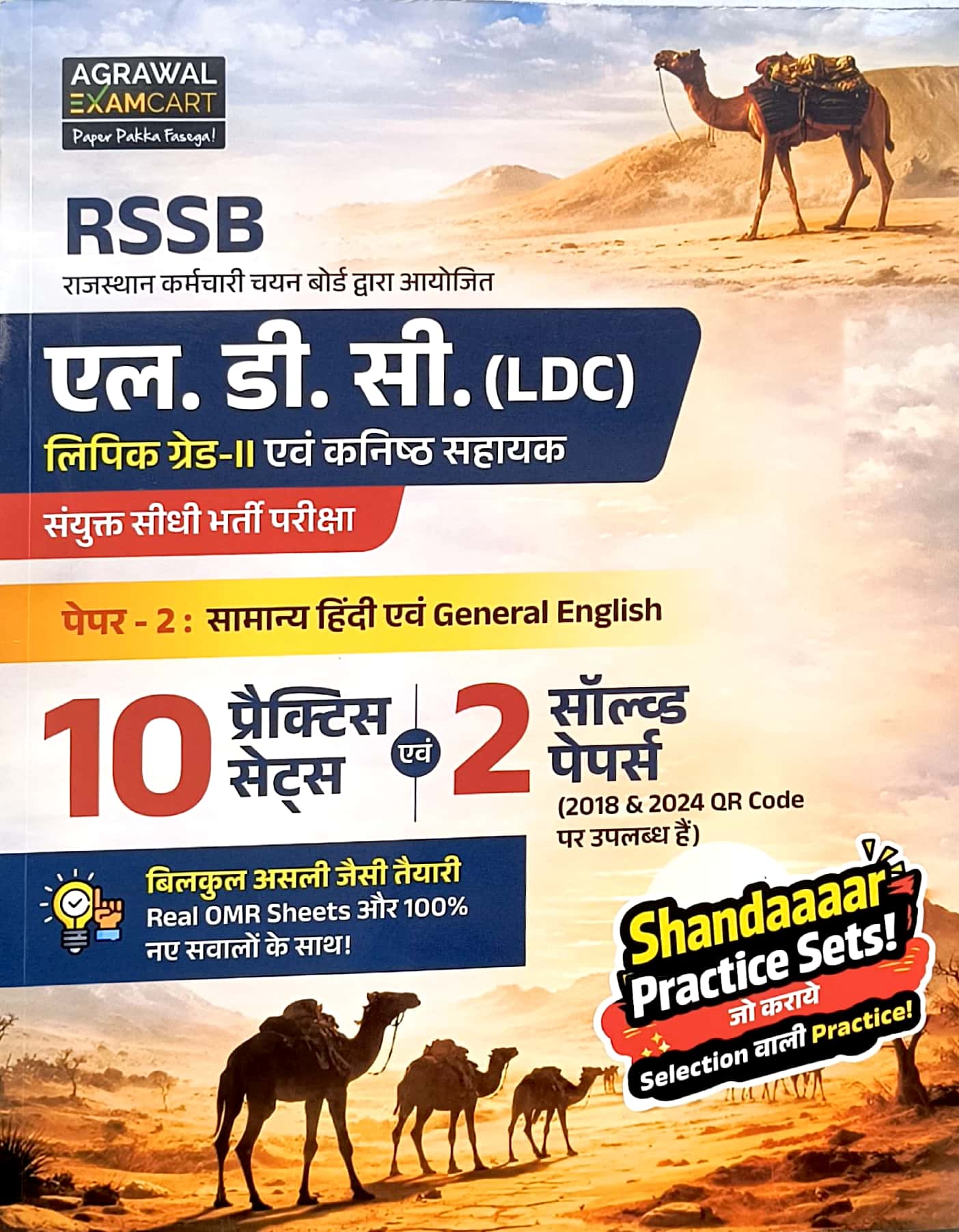 Agrawal ExamCart LDC Grade 2nd Clerk Paper 2nd Hindi and English 10 Practice Sets and 2 Solved Papers