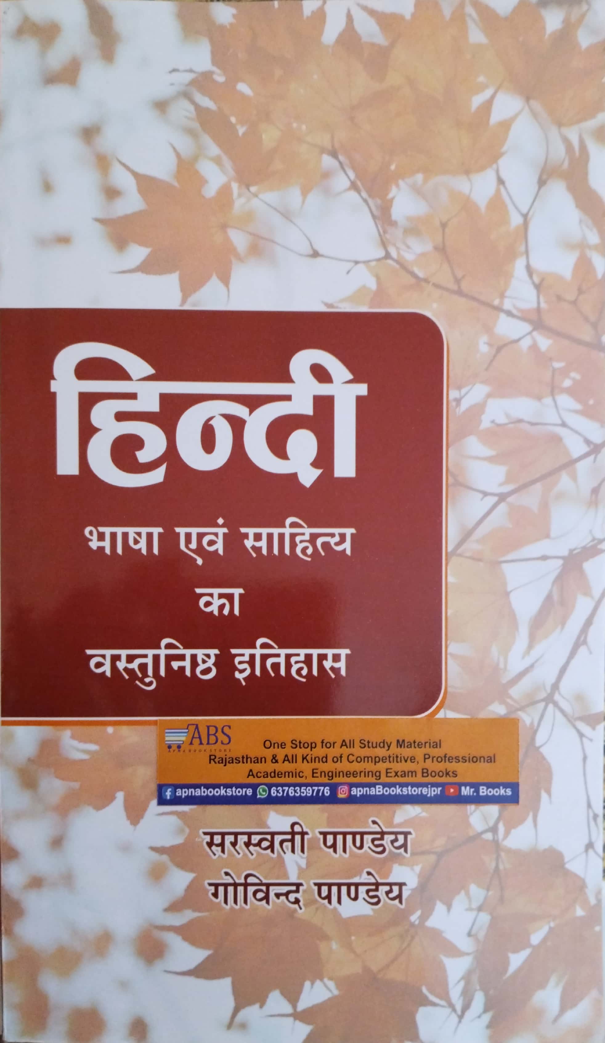 Abhivyakti Prakashan Hindi Bhasha Evam Sahitya Ka Vastunishth Itihas Reprint 2025 Edition By Saraswati Pandey and Govind Pandey
