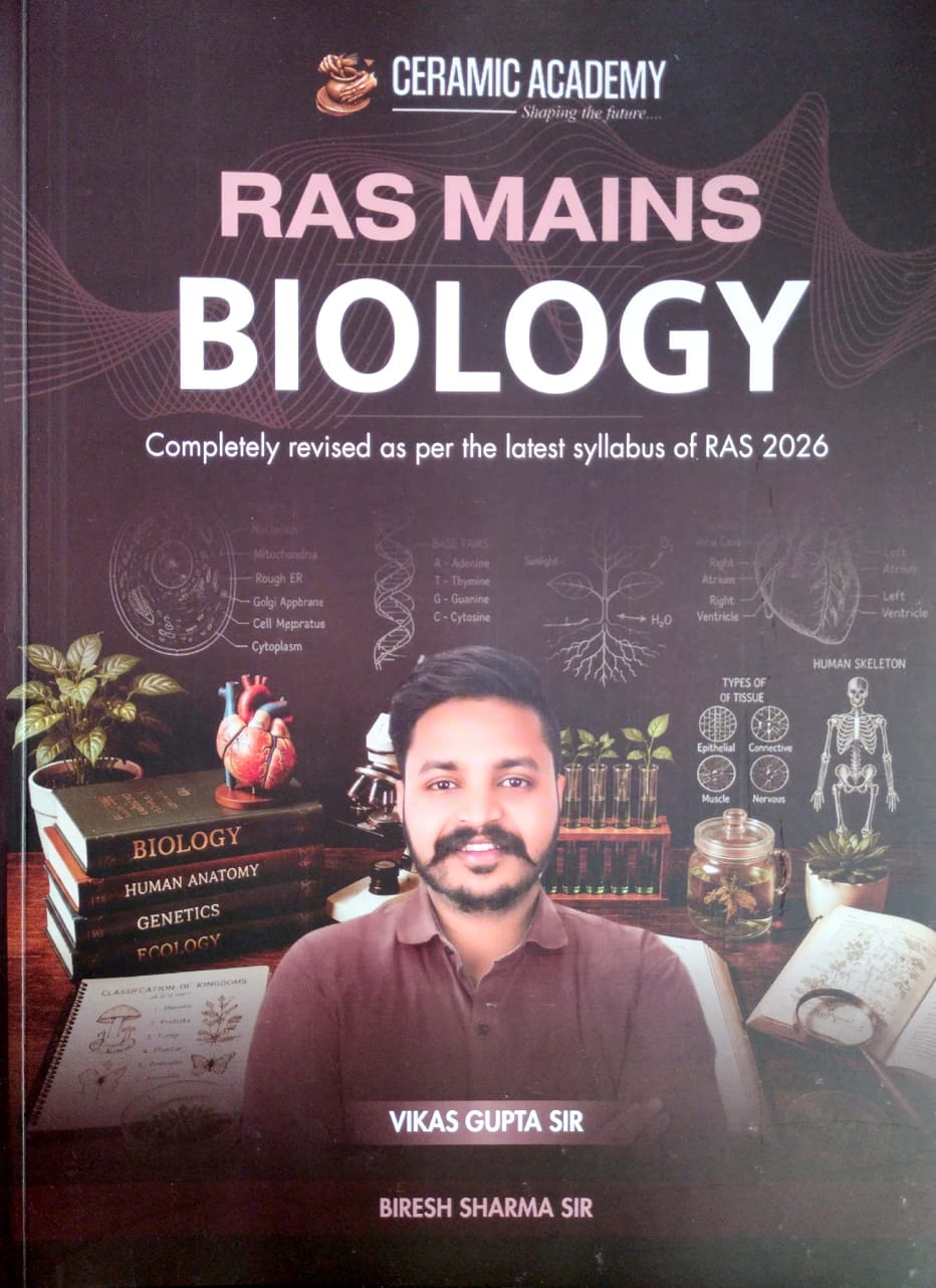Ceramic Academy RAS Mains Biology July 2026 Edition By Biresh Sharma Sir Vikas Gupta Sir English Medium