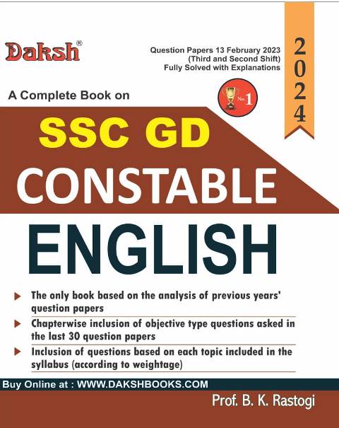 Daksh SSC GD Constable English By Prof B K Rastogi