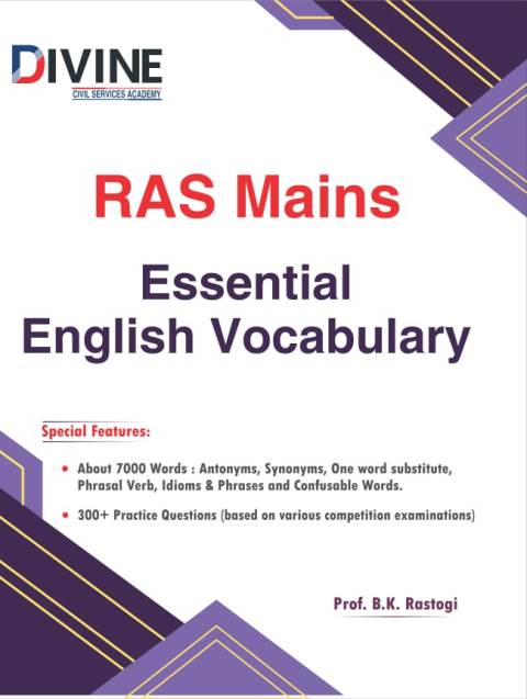 Divine RAS Mains Essential English Vocabulary By Prof B K Rastogi