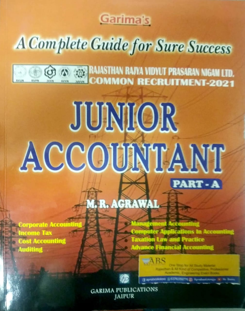Garima Junior Accountant Part A By M.R Agrawal 2021 Edition English Medium For RRVUNL Examination