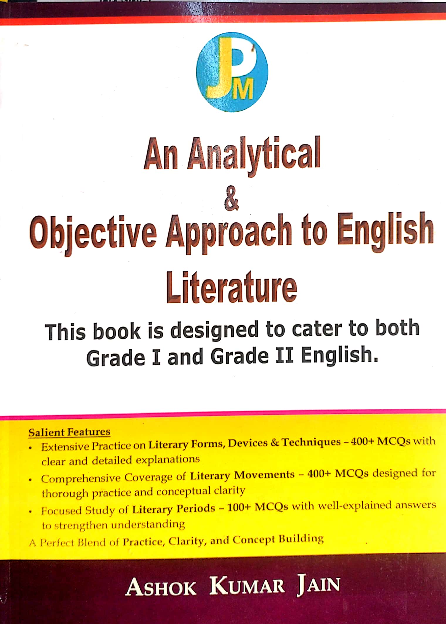 JPM An Analytical Objective Approach To English Literature For RPSC First And Second Grade By Ashok Kumar Jain April 2026 Edition For 1st And 2nd Grade Exam