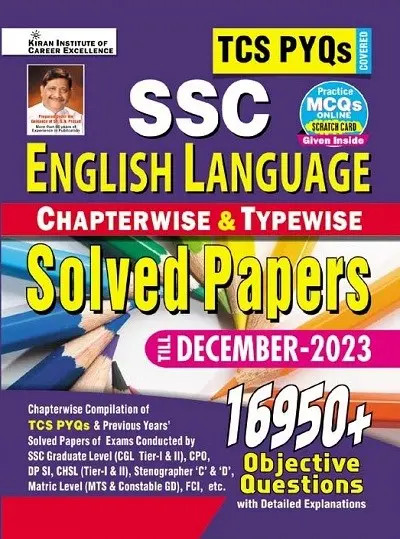 Kiran SSC English Language Chapterwise And Typewise Solved Papers Till December 2023 In English 16950+ Objective Questions