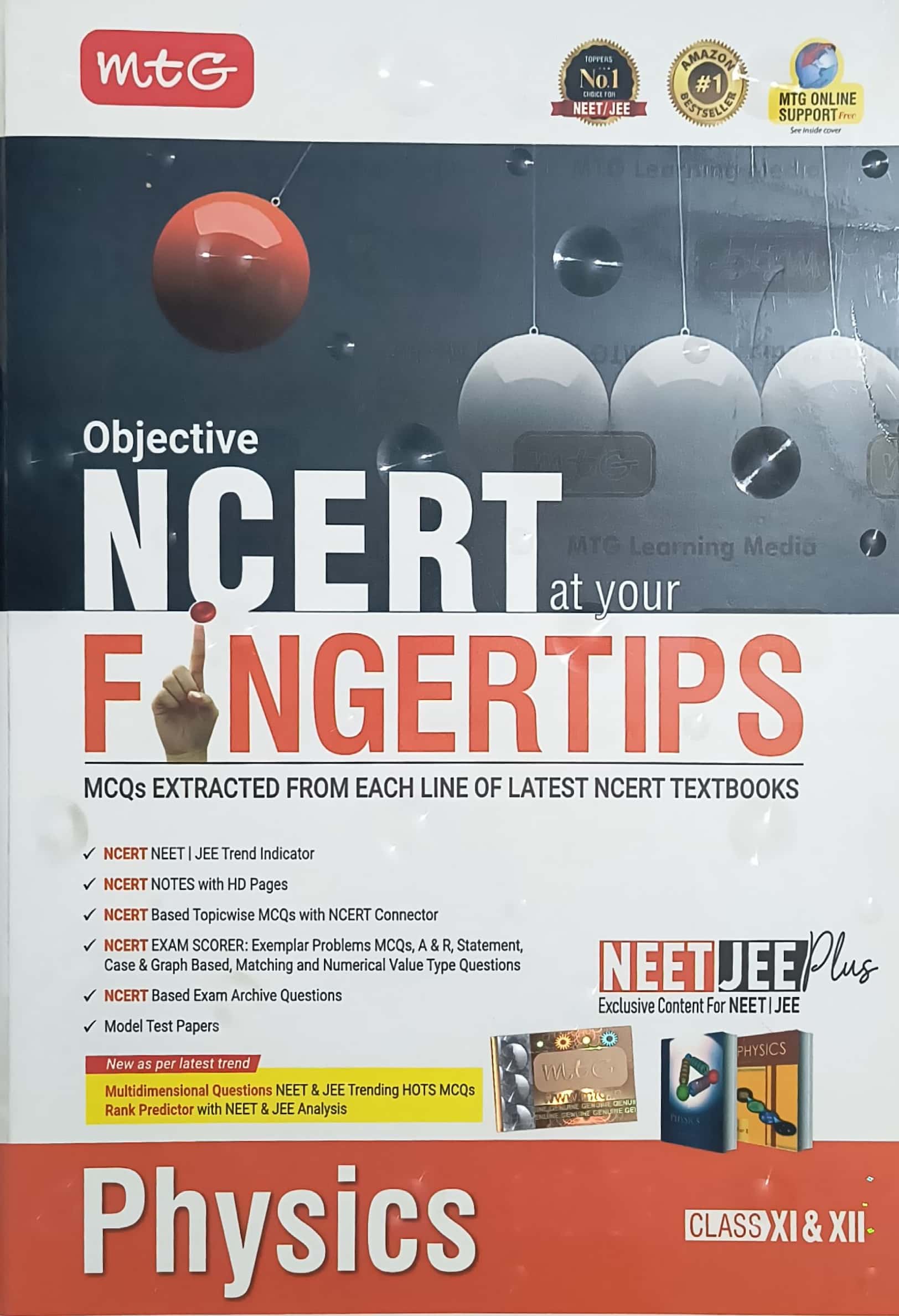 MTG Objective NCERT Fingertips Physics Class 11th And 12th English Medium For NEET And JEE Exam