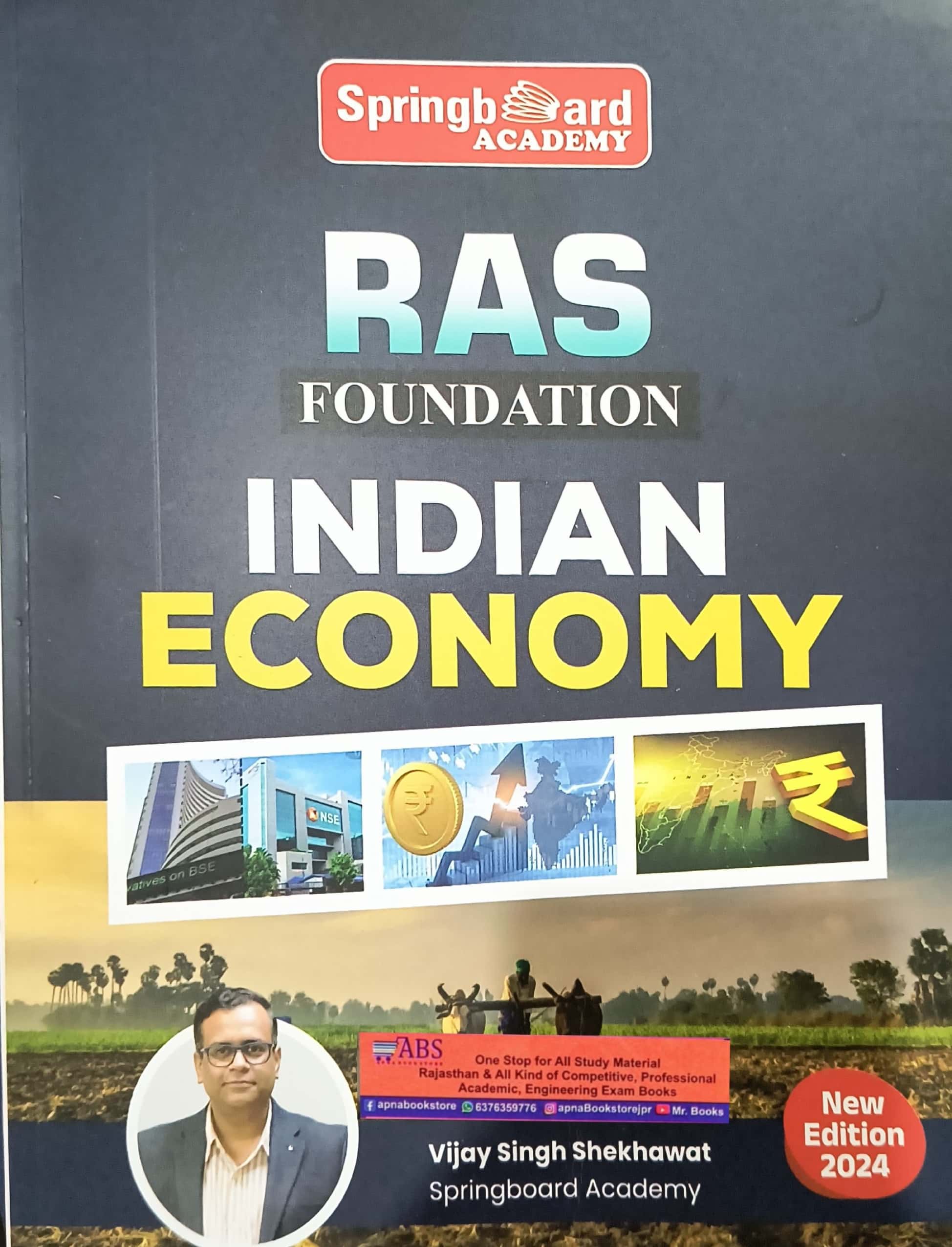 Mahecha Springboard Academy RAS Foundation Hand Written Note Indian Economy By Vijay Singh Shekhawat 2024 Edition In English Medium