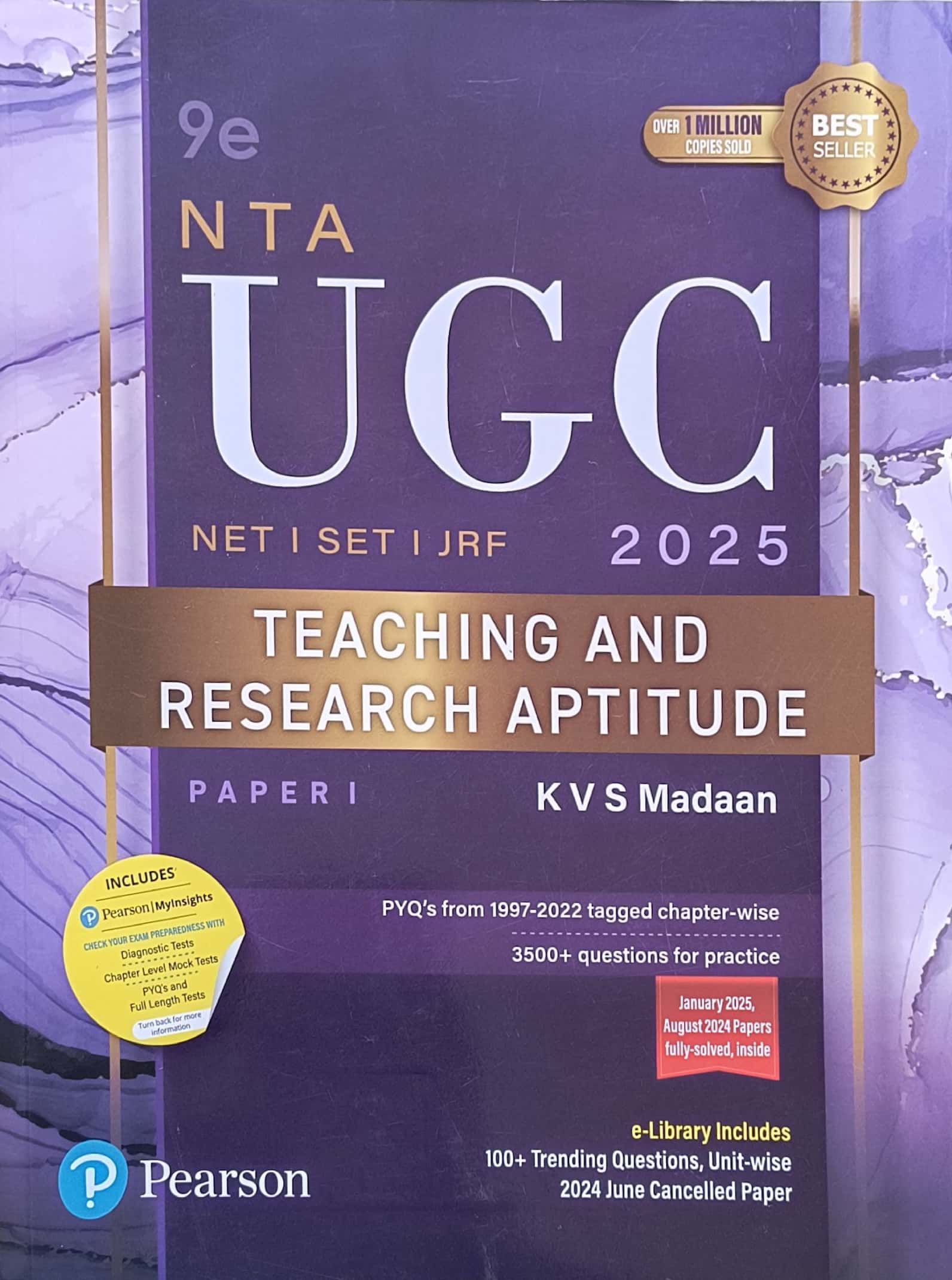 Pearson Teaching And Research Aptitude Paper 1st Compulsory 9th Edition 2025 By K.V.S. Madaan For UGC NET And SET And JRF Examination