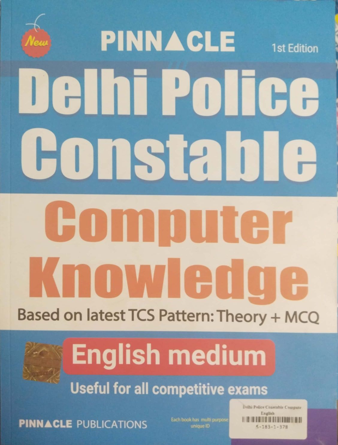 Pinnacle Delhi Police Constable Computer Knowledge English Medium 1st Edition
