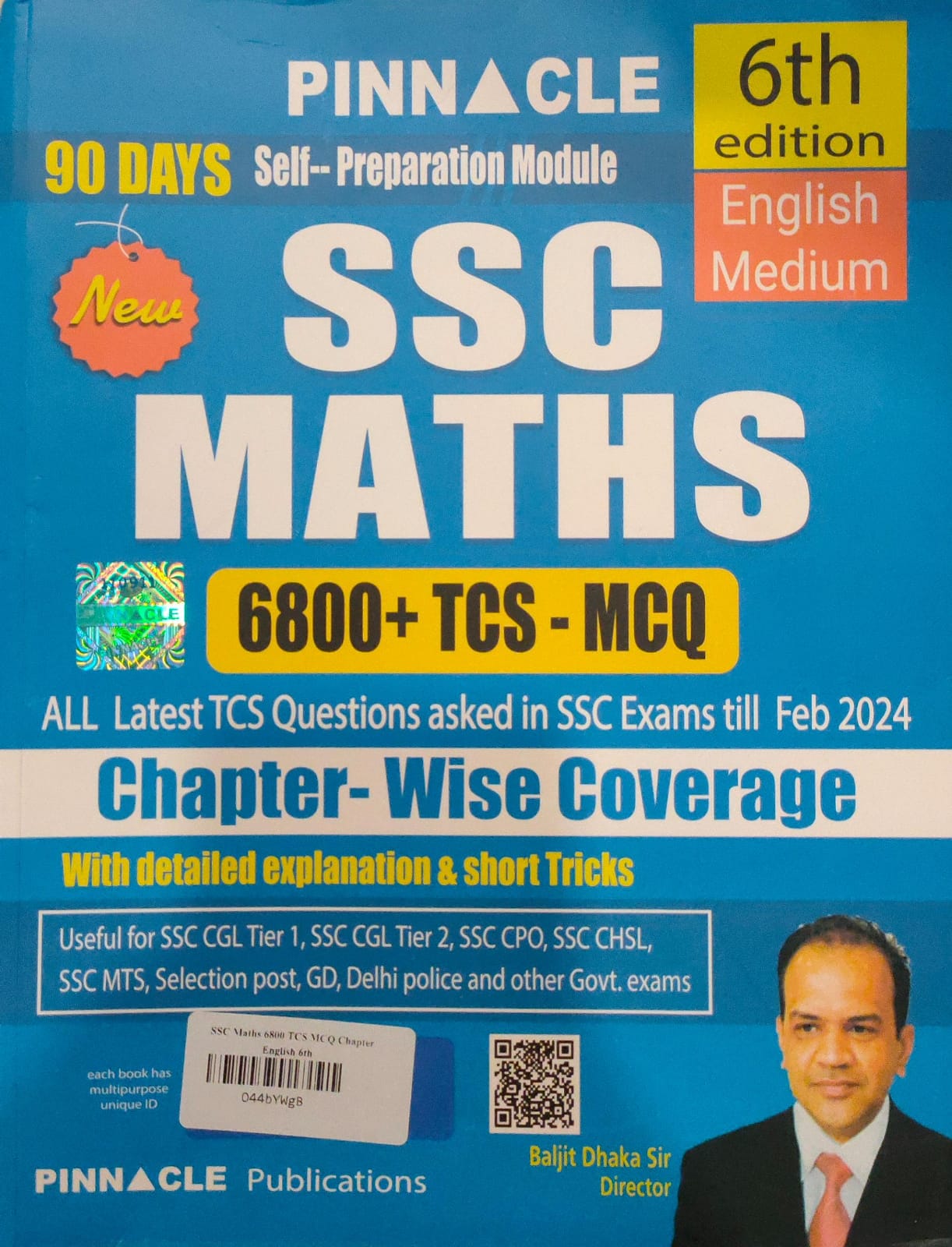 Pinnacle SSC Maths 6800+ TCS MCQ Chapterwise English Medium 6th Edition