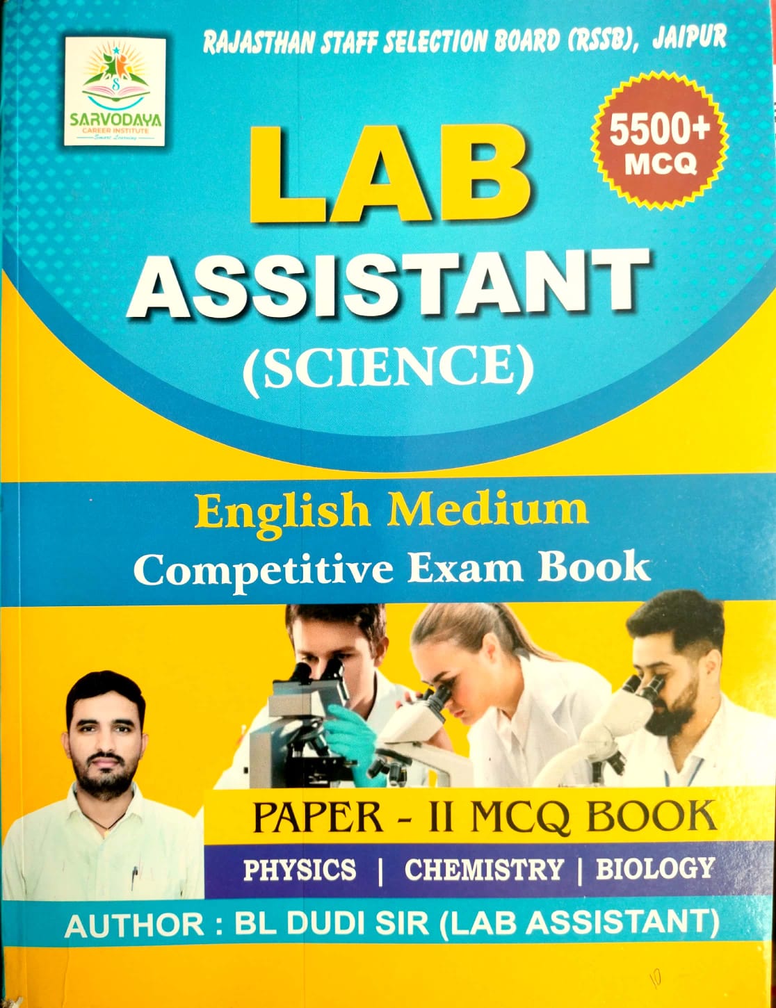 Sarvodaya Lab Assistant Science English Medium 5500+ MCQ Paper 2nd By BL DUDI SIR 2026 Edition