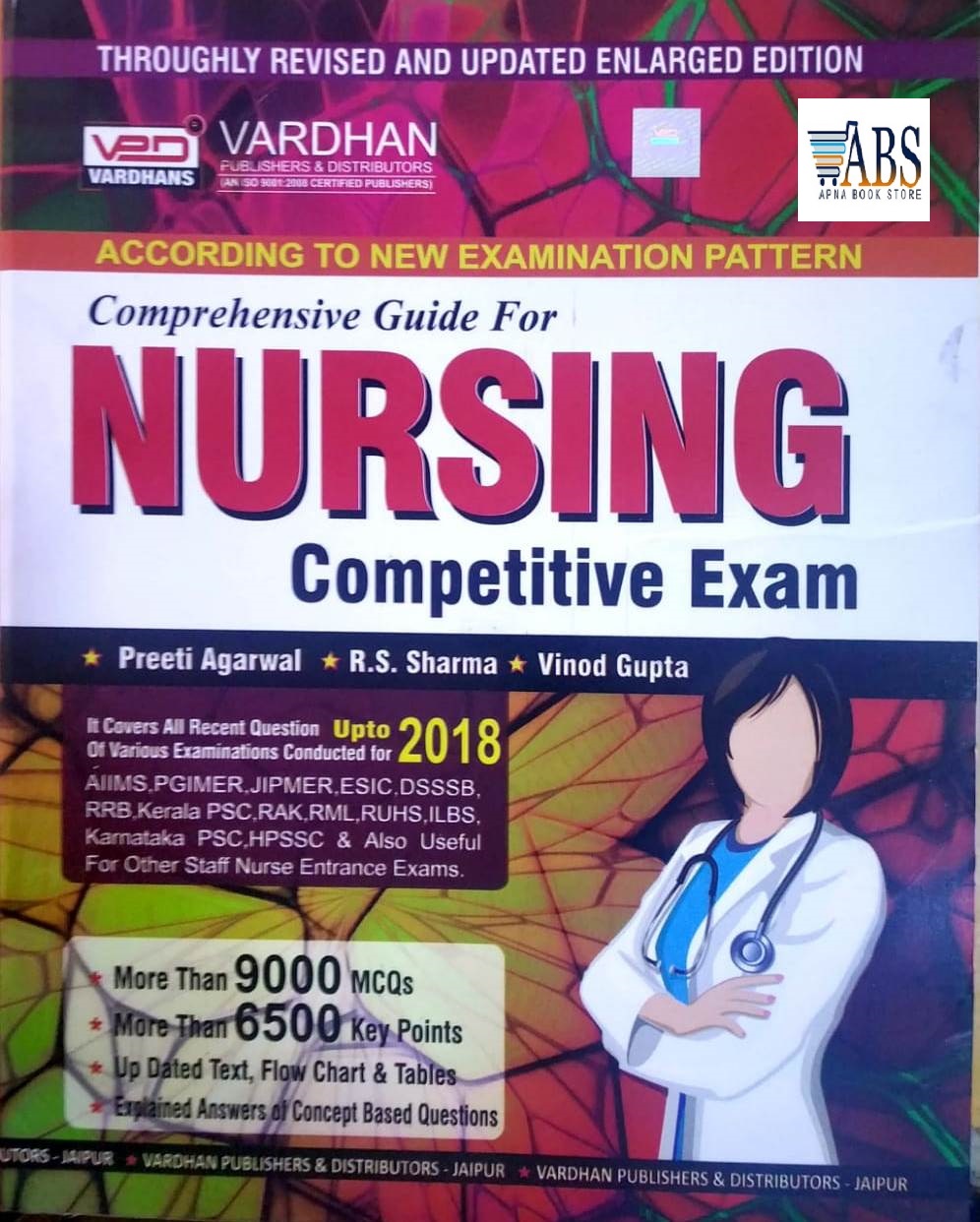 Vardhan Comprehensive Guide For Nursing Competitive Exam In English By Preeti Agarwal,R.S Sharma,Vinod Gupta Revised and Enlarged Edition Usefull for all Nursing Related Competitive Exams