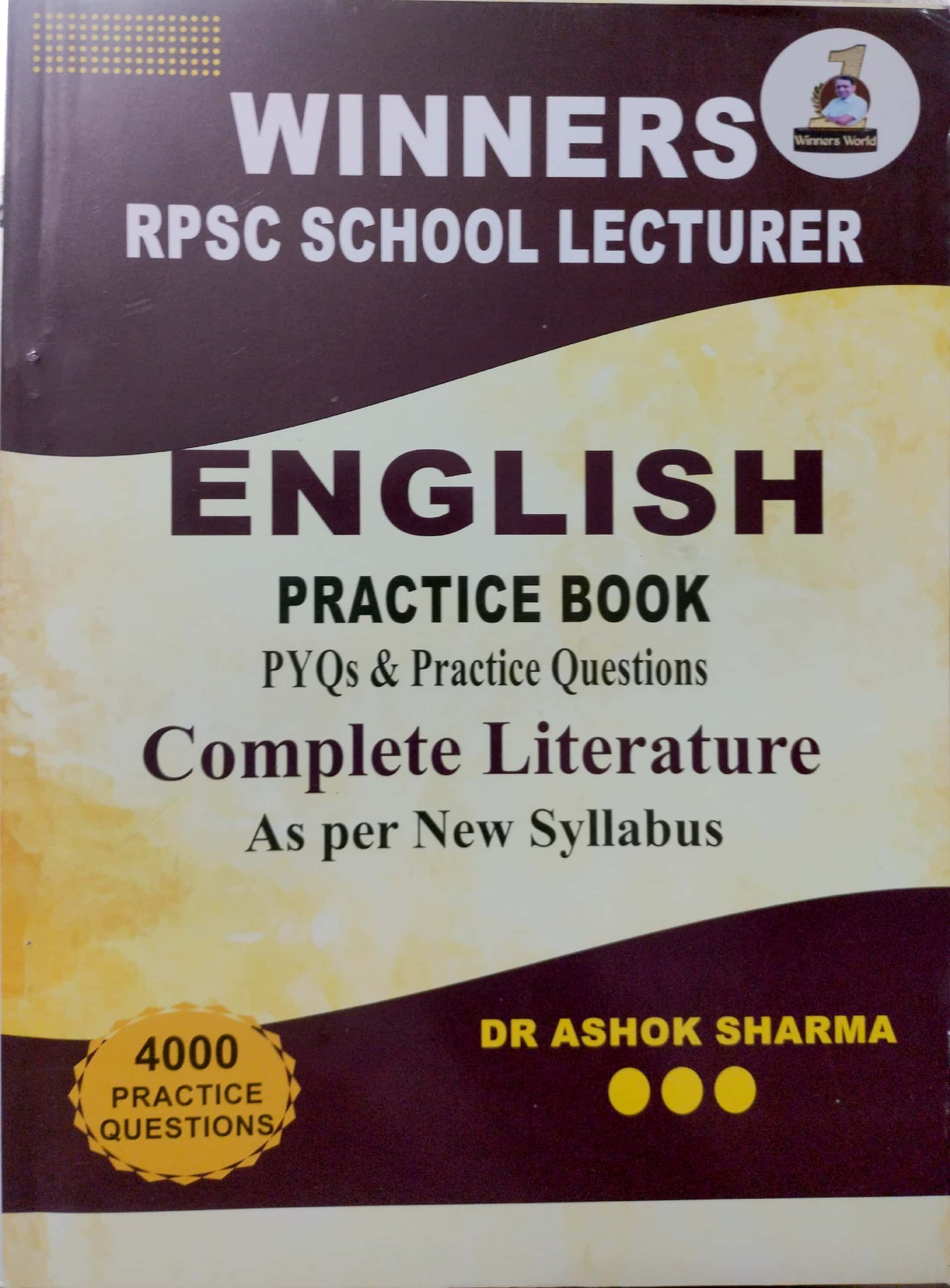 Winners RPSC School Lecturer First Grade English Practice Book Complete Literature 4000 Practice Question Objective By Dr Ashok Sharma March 2026 Edition